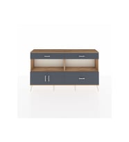 Arges Konsol 2 Raflı 3 Çekmeceli 2 Kapaklı 176x30x99 Çam-Antrasit