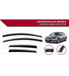Opel Astra J Kromlu Cam Rüzgarlığı Niken 2010 sonrası uyumlu (Beyaz)
