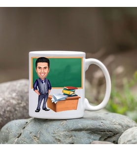 Kişiye Özel Bardak - Karikatür Bardak - Erkek Öğretmen Bardağı