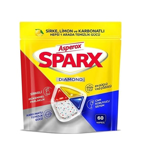 Sparx Bulaşık Makinesi Tableti 60'lı Uzun Ömürlü Kullanım ve Mükemmel Temizlik Gücü