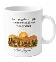 Memleket Güneşi Temalı Kişiye Özel Kupa Bardak Hediye Baskılı Kupa