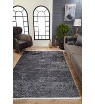 Dijital Kaymaz Yıkanabilir Siyah Modern Salon Halısı Mutfak Halısı Koridor Halısı Yolluk HLN1790