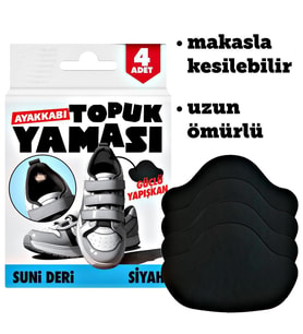 Ayakkabı Topuk Yaması Ayakkabı Tamir Yaması Sunni deri Kendinden Yapışkanlı-SİYAH