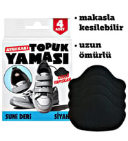 Ayakkabı Topuk Yaması Ayakkabı Tamir Yaması Sunni deri Kendinden Yapışkanlı-SİYAH