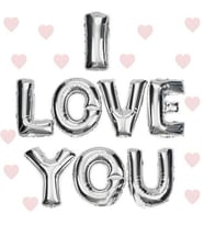 I Love You Folyo Balon Gümüş Renk 35 CM