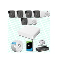 Provzen Hikvision 5 Kameralı IP 1080P Mikrofonlu Güvenlik Kamerası Olay Anında bildirim