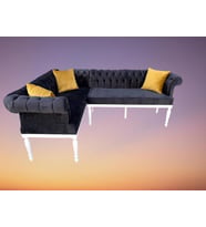 Köşe 13840 Tk Chester Model Ahşap Kayın Torna ASLAN Ayak Babyfac Lacivert kumaş
