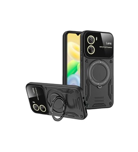 Vivo Y16 Kılıf Joy Lens Standlı Kapak - Siyah
