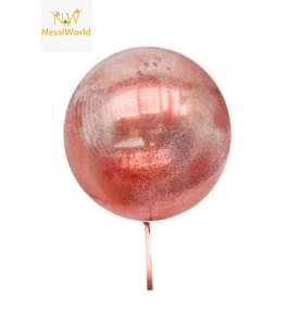 Kırmızı Simli Yuvarlak Şeffaf Balon 24 İnç