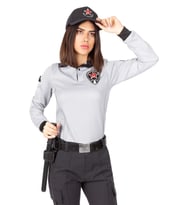 Yeni Tip Kamu Özel Güvenlik Kadın Kışlık Uzun Kol Tişört (İçi Şardonlu) 3D Armalı