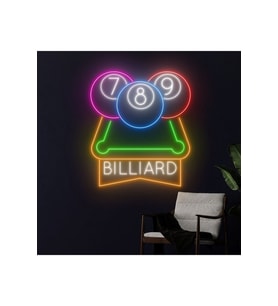 BILLIARD Yazılı ve Şekilli Neon Tabela