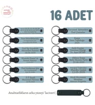 Gök Mavi, Sınıf Öğretmeninden Minik Öğrencilerine Mesajlı Karne Hatırası Anahtarlık 16’lı Set (Gök Mavisi)