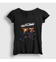 Presmono Kadın Siyah Oyun Star Wars Outlaws T-Shirt 476931tt