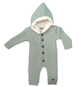 WOFIM KIDS 2815 Bebek Natural Yün Triko Yeşil Tulum 