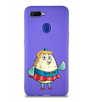 Oppo A12 Soft Premier Kapak Bayan Puff Tasarımlı Silikon Kılıf - Mor (Şeffaf)