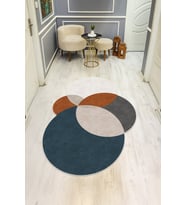 Modern Desenli Lazer Kesim Dijital Baskı Kaymaz Taban Halı H0406