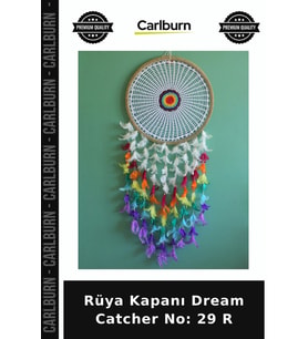 Özel Üretim Dekoratif Duvar Süsü Hediyelik Bohem Rüya Kapanı Dream Catcher No: 29 R