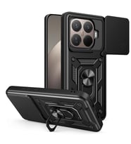 Lexroo Xiaomi 15T Pro Kılıf Magnetik Standlı Kamera Korumalı Sürgülü Vega Kılıf - Siyah