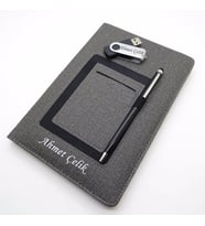 Wings SG155 İsme Özel Siyah Kanguru Defter + 16GB Usb Bellek + Touch Kalem Set  Hepsi İsme Özel