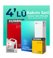 Filtron Citroen C3 Aircross 1.2 Benzinli Filtre Bakım Seti Shell Motor Yağlı (2017-2023) 4 Lü
