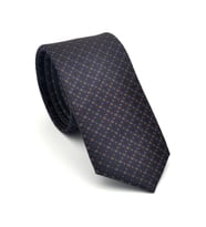 Bej Karışık Desenli Kahverengi Dokuma Kumaş Mendilli Slim Fit Kravat // SDK-2502-5
