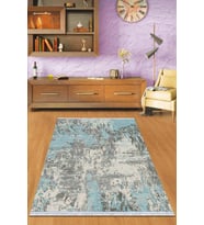Mavi Spor Desen Dokuma Pamuk Taban Kaymaz Kilim KLM200