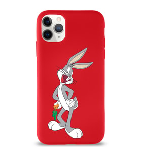 Apple iPhone 11 Pro Max  Lansman Kılıf Bugs Bunny Tasarımlı Altı Kapalı İçi Kadife Kaplı  Kapak (Şeffaf)
