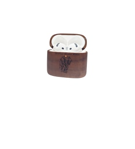 Kişiye Özel Ahşap Airpods 3.Nesil Fil Motifli Lazer Baskılı Kılıf - Airpods 3.Nesil (Açık Ceviz)