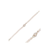 Zirkon Taşlı Doğal İnci Bileklik (Rose)