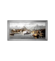 Eski İstanbul Motifli Kanvas Tablo 50 x 70 cm Silver Çerçeve