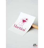 Martini Zarif Poster, Çerçevesiz Yüksek Kalite Duvar Afişi - Mutfak Dekorasyonu