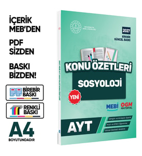 2027 YKS-AYT MEBİ-OGM Sosyoloji Pratik Konu Özet Kitabı RENKLİ A4 Boyut Görsel Destekli BASKI ÜCRETİ