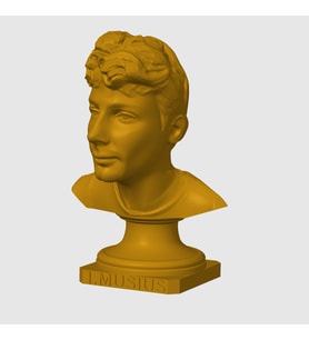 Kişiye Özel 3D Büst Heykel – Fotoğraftan Gerçekçi Kişisel Heykel – Hediyelik & Dekoratif Büst (Altın)