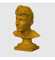 Kişiye Özel 3D Büst Heykel – Fotoğraftan Gerçekçi Kişisel Heykel – Hediyelik & Dekoratif Büst (Altın)