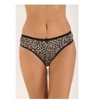 Leopar Desenli Likralı Yumuşak Dokulu Kadın Slip Külot