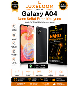 Luxeloom Samsung Galaxy A04 Smart Pro Nano Şeffaf Ekran Koruyucu