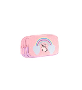 Kaukko Kids 3 Bölmeli Kalem Çantası Magic Rainbow L8212