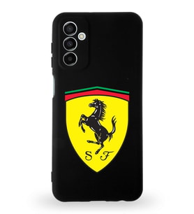 Samsung Galaxy M23 Uyumlu Lansman Kılıf. Altı Kapalı İçi Kadife  Ferrari Tasarımlı Silikon Kapak (Şeffaf)
