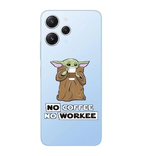 Xiaomi Redmi 12 Uyumlu Uyumlu Yoda Coffee Tasarımlı Şeffaf Telefon Kılıfı