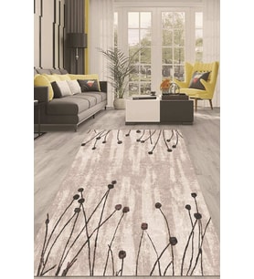 Dijital Kaymaz Taban Yıkanabilir Modern Renkli Salon Halısı Mutfak Halısı Yolluk ND-HT-458 (Kahverengi)