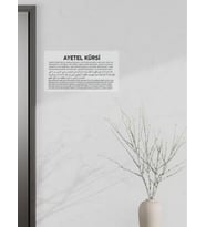 43 cici süsler organizasyon Ayetel Kürsi Şeffaf Sticker Arapça Türkçe Etiket 7x15 cm 2 adet
