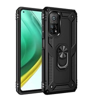 Xiaomi Mi 10T 5G Kılıf Metal Solid Yüzüklü Standlı Military Ring SRS (Siyah)
