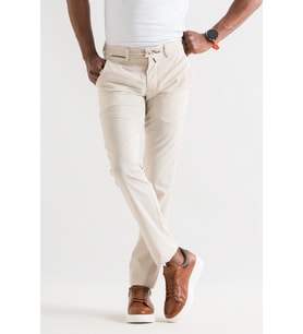 Ecer Slimfit Beli Lastikli İplikli İnce Yazlık Kumaş Jogger Pantolon (Krem)