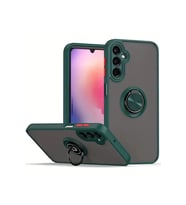 Galaxy S25 Kılıf Montreal Yüzüklü Silikon Kapak - Yeşil