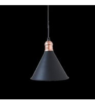 Rys Retro Metal Siyah İçi Gold Dekoratif Tekli Rustik Sarkıt Avize Çap:17 cm (Burnt Olive)