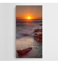 Denizde Gün Batımı Panoramik Kanvas Tablo
