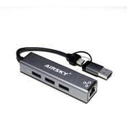 Technow Airsky Type C-aUSB 3.0 3X Usb 3.0 1x Ethernet Port Çoklayıcı Çevirici