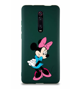 Xiaomi Redmi K20 Pro Soft Premier Kapak Minnie Mouse-F Tasarımlı Silikon Kılıf - Yeşil (Şeffaf)