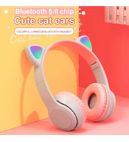 P47m Kulaklık Bluetooth Kulaklık Kulaklık Kablosuz Kedi Kulak Gürültü Önleyici Kulaklıklar Stereo Katlanabilir Spor Kulaklık Mikrofonlu Kulaklık Mor