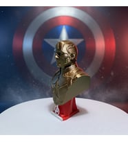 Riva Self Marvel Avengers Kaptan Amerika Dekoratif Biblo - Avengers Logolu Kaideli (Beyaz-Bronz)